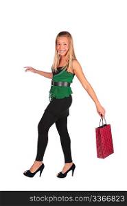 Blonde girl with bag