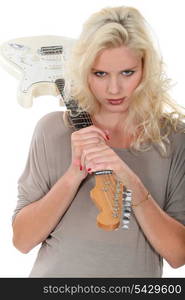 Blonde with guitar