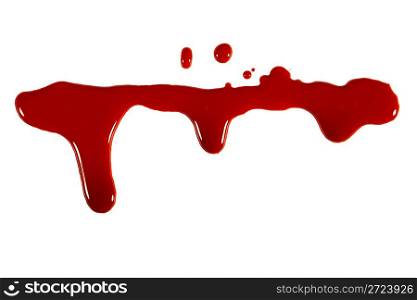 Blood drops on a white background