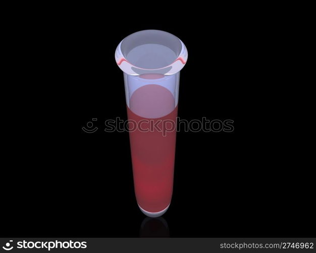 blood in test tube. 3d