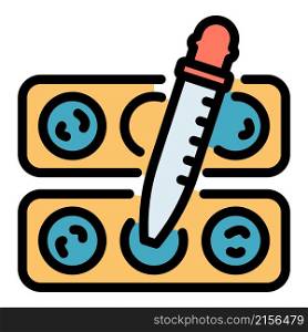 Blood pipette icon. Outline blood pipette vector icon color flat isolated. Blood pipette icon color outline vector