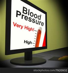 Blood Pressure On Monitor Showing Very High Levels Or Unhealthy