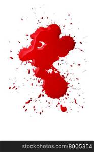 Blood splatters isolated over the white background
