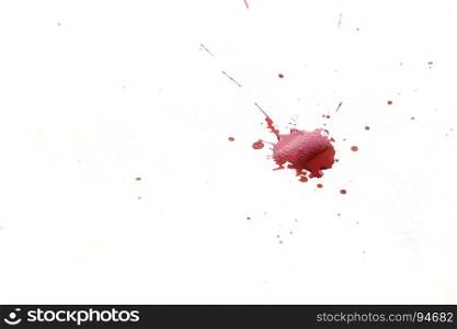 Blood splatters on white background