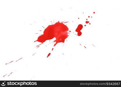Blood splatters. Red blots of watercolor Realistic bloody splatters for Halloween Drop of blood concept
