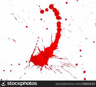 Blood splatters. Red blots of watercolorRealistic bloody splatters for Halloween Drop of blood concept