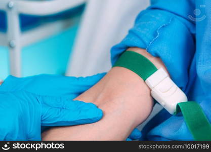 Blood Test Preparation, Nurse with Female Patient
