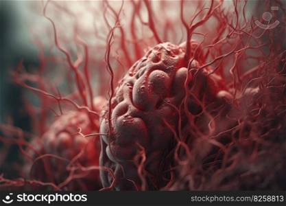 Blood vessels human brain. Medicine science. Generate Ai. Blood vessels human brain. Generate Ai