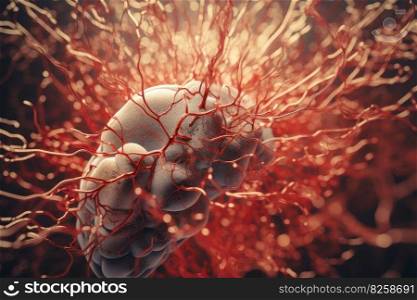 Blood vessels human brain vein system. Flow health. Generate Ai. Blood vessels human brain vein system. Generate Ai