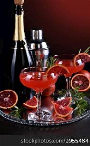 Bloody orange citrus ch&agne cocktail. Delicious, classy drink that everyone at your   party will love