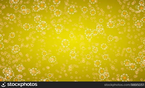 Blooming Marguerite Daisy Flowers On Yellow Background