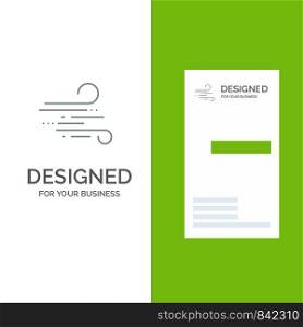 Blow, Weather, Wind, Spring Grey Logo Design and Business Card Template