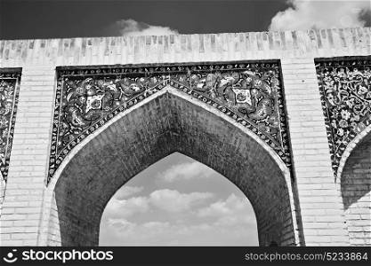 blu in iran the old bridge and the river antique construction near nature