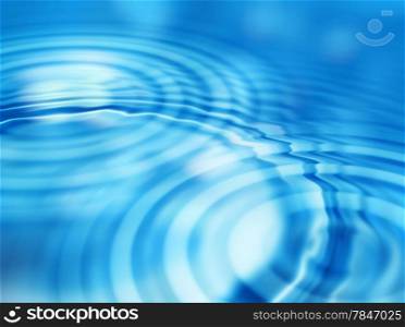 Blue abstract background with radial water ripples