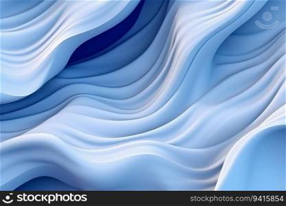 Blue Abstract Background with White Waves. Generative ai. High quality illustration. Blue Abstract Background with White Waves. Generative ai