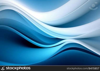 Blue Abstract Background with White Waves. Generative ai. High quality illustration. Blue Abstract Background with White Waves. Generative ai