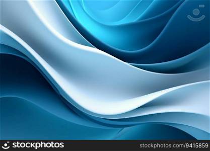 Blue Abstract Background with White Waves. Generative ai. High quality illustration. Blue Abstract Background with White Waves. Generative ai