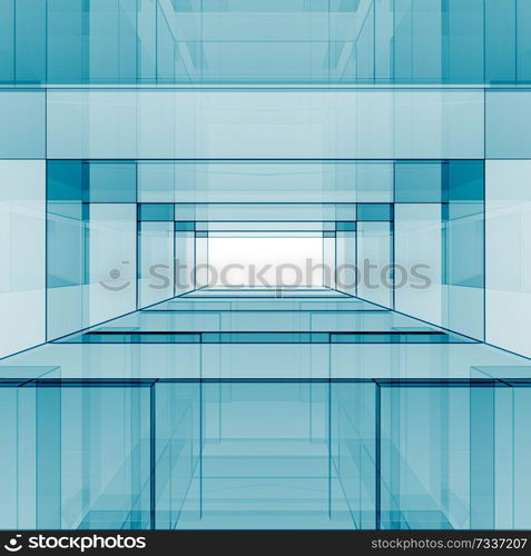 Blue abstract design. Concept view background 3D rendering. Blue abstract design 3D rendering