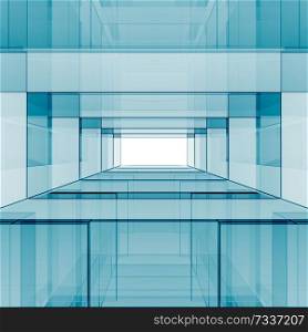 Blue abstract design. Concept view background 3D rendering. Blue abstract design 3D rendering