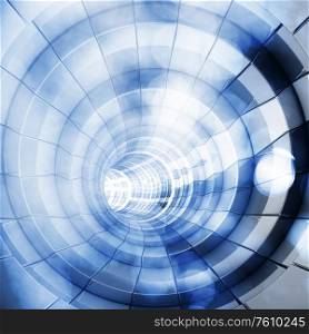 Blue abstract form futuristic shapes 3d rendering. Blue abstract form futuristic shapes