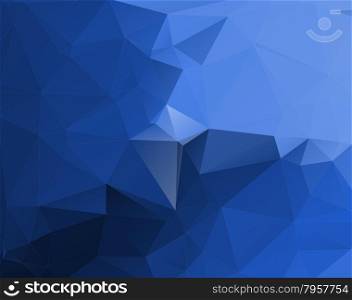 Blue abstract geometric rumpled triangular low poly style illustration graphic background.