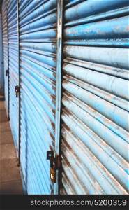 blue abstract metal in englan london railing steel and background