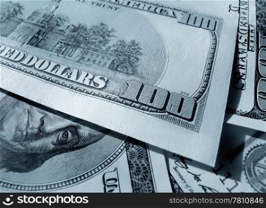 blue abstract money background from dollars usa