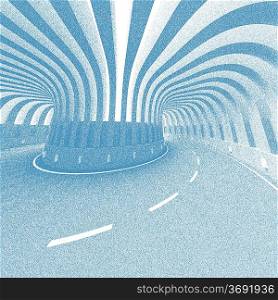 Blue Abstract Road Vintage Background