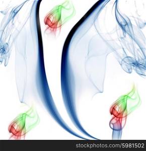 blue abstract smoke in a white background