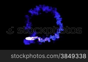 Blue abstract smoke jet loop. Alpha channel is included. You can find other smoke abstractions in my portfolio