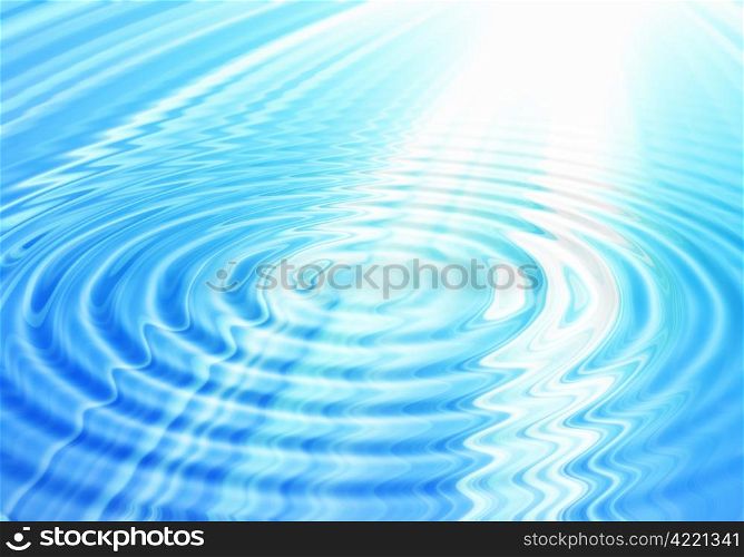 blue abstract water background with rays of light