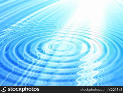 blue abstract water background with rays of light