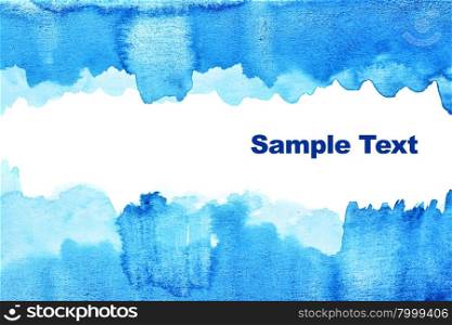 Blue abstract watercolor background with space for your own text