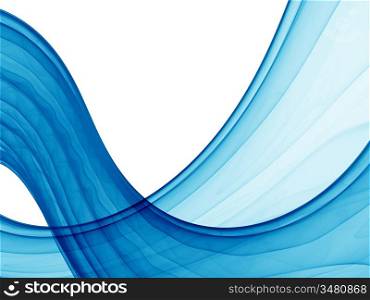 blue abstract waves on white background, hq render