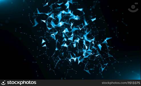Blue Abstrat Geometric and Technology Data Network Concept Background