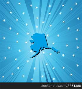 Blue Alaska map, abstract background for your design