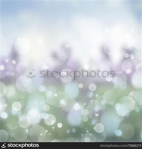 Blue and green Festive defocused background with light beams