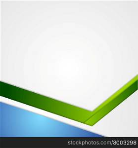 Blue and green tech geometric flyer background. Blue and green geometric abstract background. Minimal tech stripes design