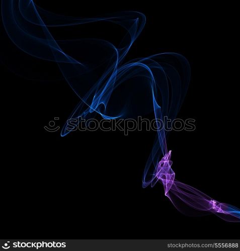 Blue and pink magic abstract lines in a black space