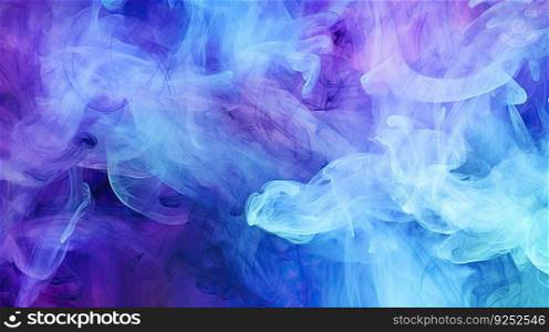 Blue and purple smoke background in an abstract canvas style by generative AI