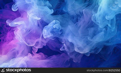 Blue and purple smoke background in an abstract canvas style by generative AI