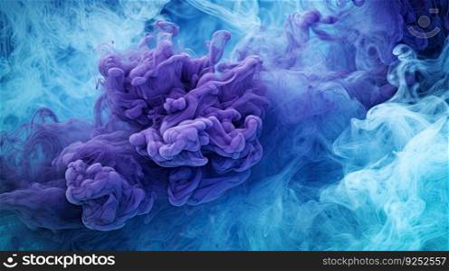Blue and purple smoke background in an abstract canvas style by generative AI