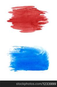 Blue and red abstract background in watercolor style
