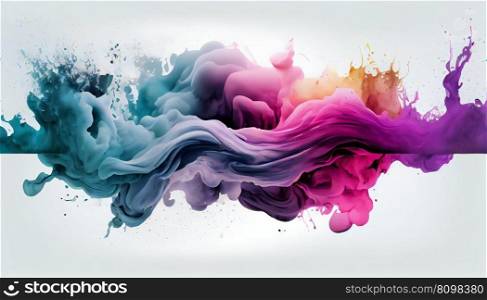 Blue and red paint splash isolated on white background. Generative ai illustration. . Blue and red paint splash isolated on white background. Generative ai. 