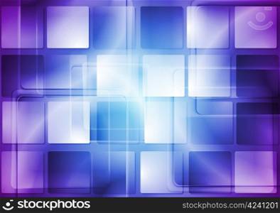 Blue and violet tech background with square texture. Eps 10 vector illustration