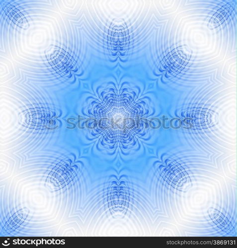 Blue and white background with abstract concentric pattern