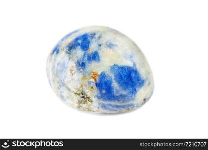 Blue and white natural stone Sodalite isolated on white background