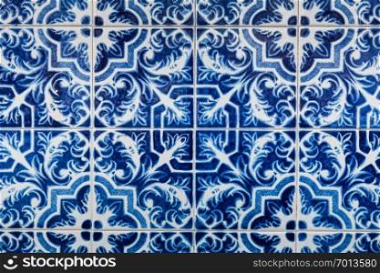 Blue and white ornate Portuguese tiles. Traditional azulejo patterns. Simple mandala ornaments. Vector set of ornamental ceramic tiles in Lisbon style. Decorative maiolica design.