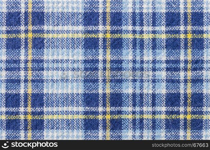 Blue and yellow tartan or plaid background for fashion design. Tartan or plaid pattern. Tartan or plaid background, Tartan or plaid fabric texture. Tartan or plaid texture.