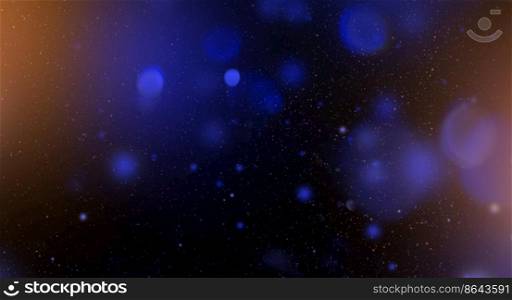 Blue and yelow colorful starry sky, horizontal galaxy background banner. Blue and yelow colorful starry sky, horizontal galaxy background